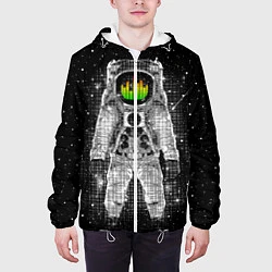 Куртка с капюшоном мужская Музыкальный космонавт, цвет: 3D-белый — фото 2