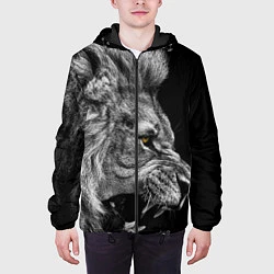 Куртка с капюшоном мужская Оскал льва, цвет: 3D-черный — фото 2