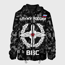 Куртка с капюшоном мужская ВВС: Служу России, цвет: 3D-черный