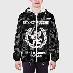 Куртка с капюшоном мужская ВВ: Служу России, цвет: 3D-белый — фото 2