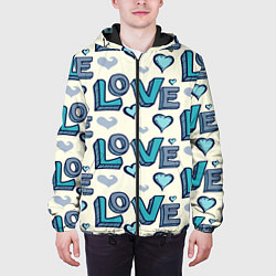 Куртка с капюшоном мужская Love Pattern, цвет: 3D-черный — фото 2