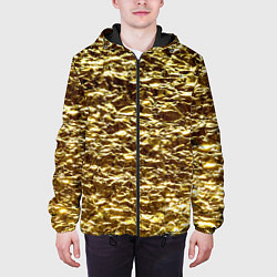Куртка с капюшоном мужская Золотой, цвет: 3D-черный — фото 2
