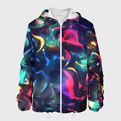 Куртка с капюшоном мужская Неоновая вода, цвет: 3D-белый