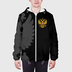 Куртка с капюшоном мужская Russia - Black collection, цвет: 3D-белый — фото 2