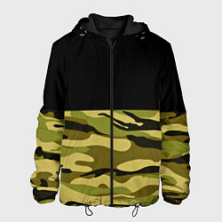 Куртка с капюшоном мужская Лесной Камуфляж, цвет: 3D-черный