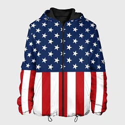Куртка с капюшоном мужская Флаг США, цвет: 3D-черный