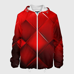 Куртка с капюшоном мужская Red squares, цвет: 3D-белый