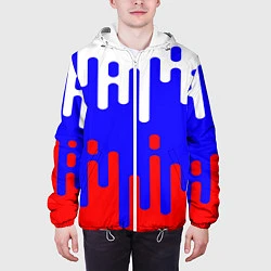Куртка с капюшоном мужская Русский триколор, цвет: 3D-белый — фото 2