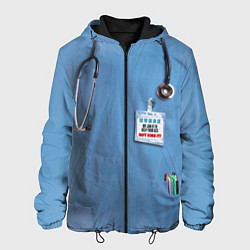 Куртка с капюшоном мужская Костюм врача, цвет: 3D-черный