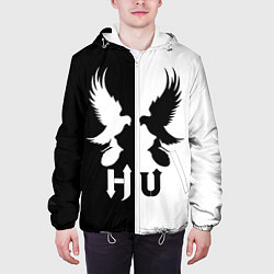 Куртка с капюшоном мужская HU: Black & White, цвет: 3D-белый — фото 2