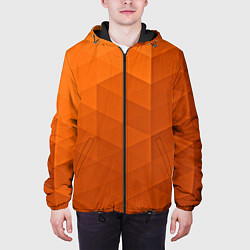 Куртка с капюшоном мужская Orange abstraction, цвет: 3D-черный — фото 2