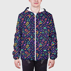 Куртка с капюшоном мужская Chaos of geometria, цвет: 3D-белый — фото 2