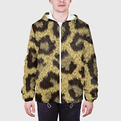 Куртка с капюшоном мужская Шкура гепарда, цвет: 3D-белый — фото 2