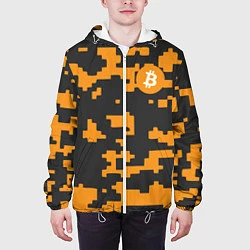 Куртка с капюшоном мужская Bitcoin: Orange Camo, цвет: 3D-белый — фото 2