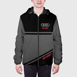 Куртка с капюшоном мужская Audi: Crey & Black цвета 3D-черный — фото 2