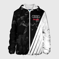 Куртка с капюшоном мужская Audi: Black Poly, цвет: 3D-белый