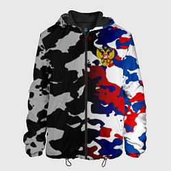 Куртка с капюшоном мужская РФ Милитари: Выгорание, цвет: 3D-черный