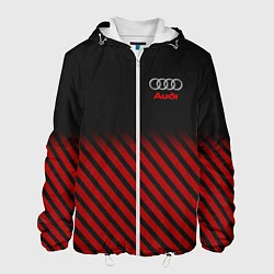 Куртка с капюшоном мужская Audi: Red Lines, цвет: 3D-белый