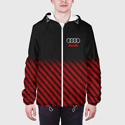 Куртка с капюшоном мужская Audi: Red Lines, цвет: 3D-белый — фото 2