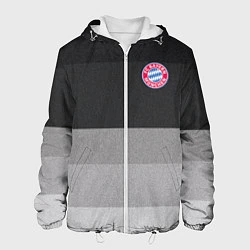 Куртка с капюшоном мужская ФК Бавария: Серый стиль, цвет: 3D-белый