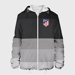 Куртка с капюшоном мужская ФК Атлетико Мадрид: Серый стиль, цвет: 3D-белый