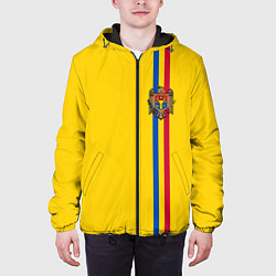 Куртка с капюшоном мужская Молдавия: лента с гербом, цвет: 3D-черный — фото 2