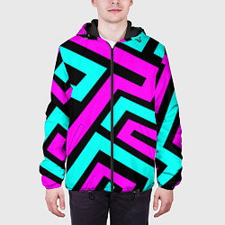 Куртка с капюшоном мужская Maze: Violet & Turquoise, цвет: 3D-черный — фото 2