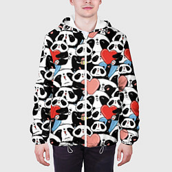 Куртка с капюшоном мужская Funny Pandas, цвет: 3D-белый — фото 2