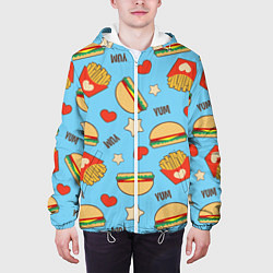 Куртка с капюшоном мужская Yum Fast Food, цвет: 3D-белый — фото 2
