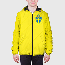 Куртка с капюшоном мужская Сборная Швеции: Домашняя ЧМ-2018, цвет: 3D-черный — фото 2