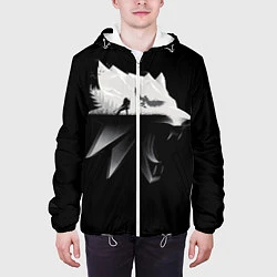 Куртка с капюшоном мужская Волк Ведьмака, цвет: 3D-белый — фото 2