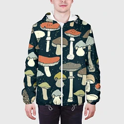 Куртка с капюшоном мужская Грибной лес, цвет: 3D-белый — фото 2