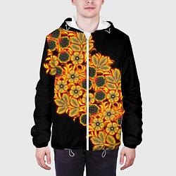 Куртка с капюшоном мужская Славянская роспись, цвет: 3D-белый — фото 2