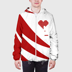 Куртка с капюшоном мужская Игра в сердца, цвет: 3D-белый — фото 2