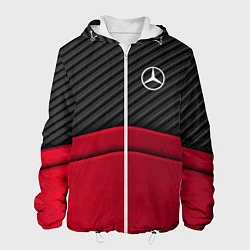 Куртка с капюшоном мужская Mercedes Benz: Red Carbon, цвет: 3D-белый