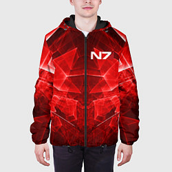 Куртка с капюшоном мужская Mass Effect: Red Armor N7, цвет: 3D-черный — фото 2