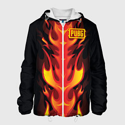 Куртка с капюшоном мужская PUBG: Hell Flame, цвет: 3D-белый