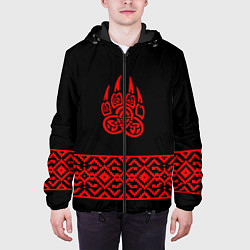 Куртка с капюшоном мужская Печать Велеса, цвет: 3D-черный — фото 2
