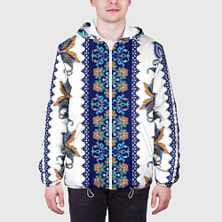 Куртка с капюшоном мужская Цветочный орнамент, цвет: 3D-белый — фото 2