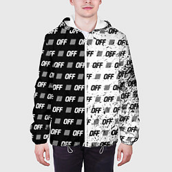 Куртка с капюшоном мужская Off-White: Black & White, цвет: 3D-белый — фото 2