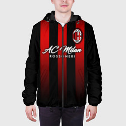 Куртка с капюшоном мужская AC Milan, цвет: 3D-черный — фото 2