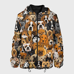 Куртка с капюшоном мужская Породы собак, цвет: 3D-черный