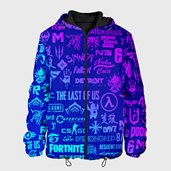 Мужская куртка Неоновые геймерские лого
