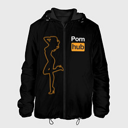 Куртка с капюшоном мужская PornHub: Neon Girl, цвет: 3D-черный