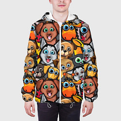 Куртка с капюшоном мужская Веселые собаки, цвет: 3D-белый — фото 2