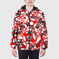 Куртка с капюшоном мужская Каратэ киокушинкай - эмблемы, цвет: 3D-черный — фото 2
