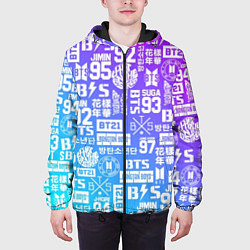 Куртка с капюшоном мужская BTS Logos, цвет: 3D-черный — фото 2