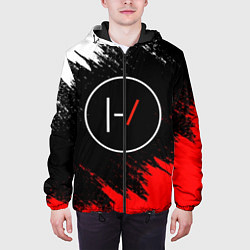 Куртка с капюшоном мужская 21 Pilots: Black & Red, цвет: 3D-черный — фото 2