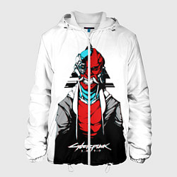 Куртка с капюшоном мужская Cyberpubk 2077, цвет: 3D-белый