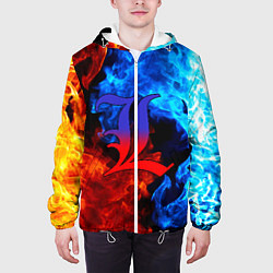 Куртка с капюшоном мужская L letter fire, цвет: 3D-белый — фото 2